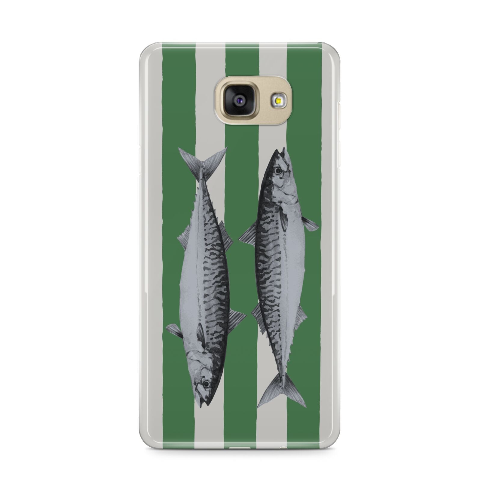 Mackerel Stripe Samsung Galaxy A9 2016 Case on gold phone