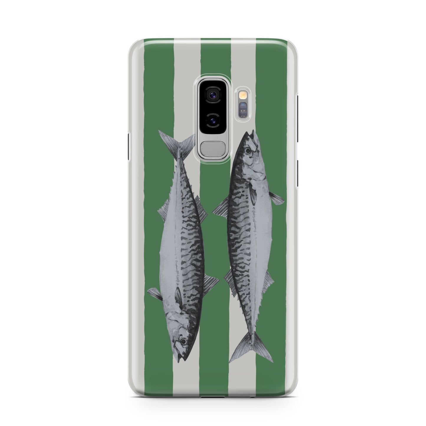 Mackerel Stripe Samsung Galaxy S9 Plus Case on Silver phone