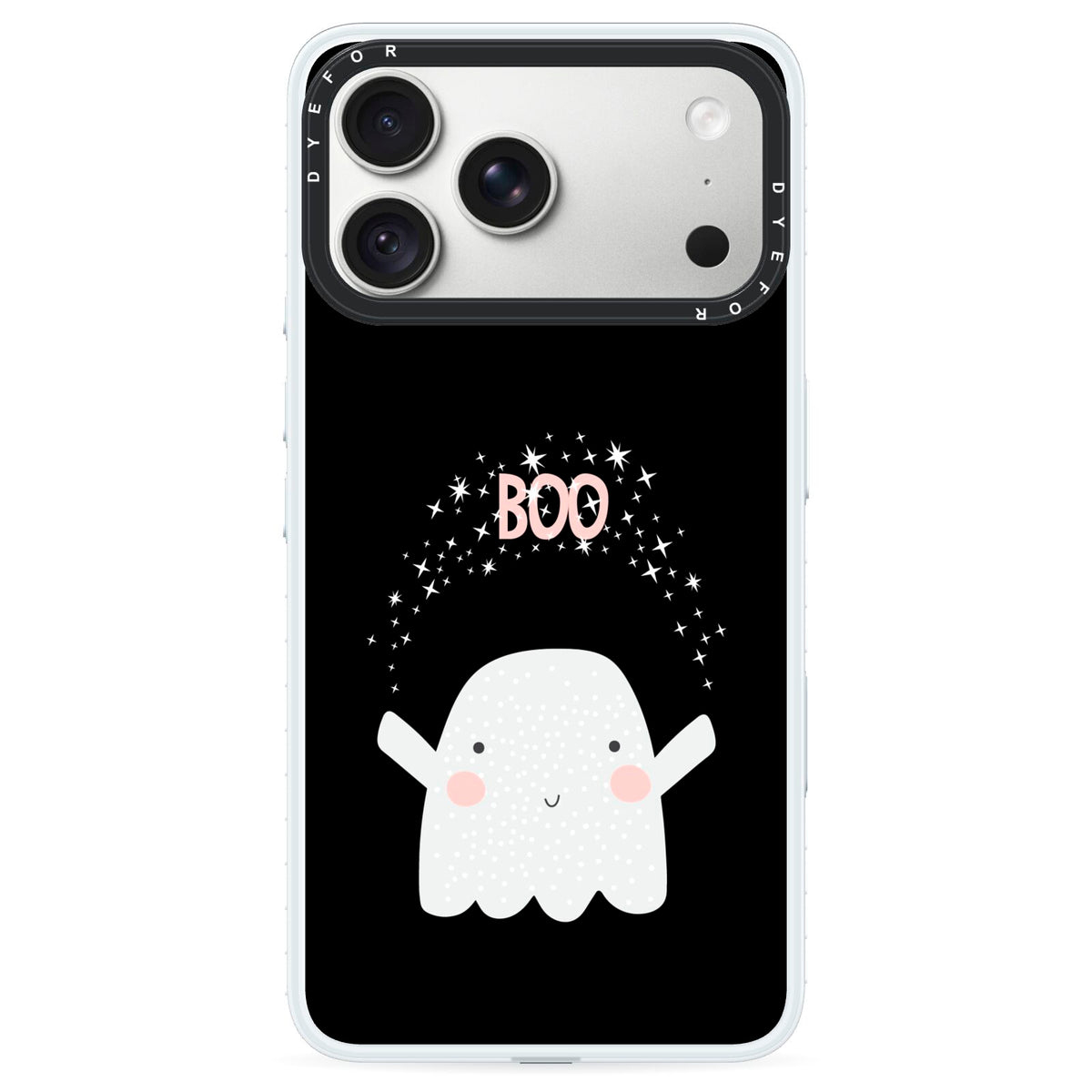 Magical Ghost iPhone 18 Pro Black Impact Pre order Case on Silver phone