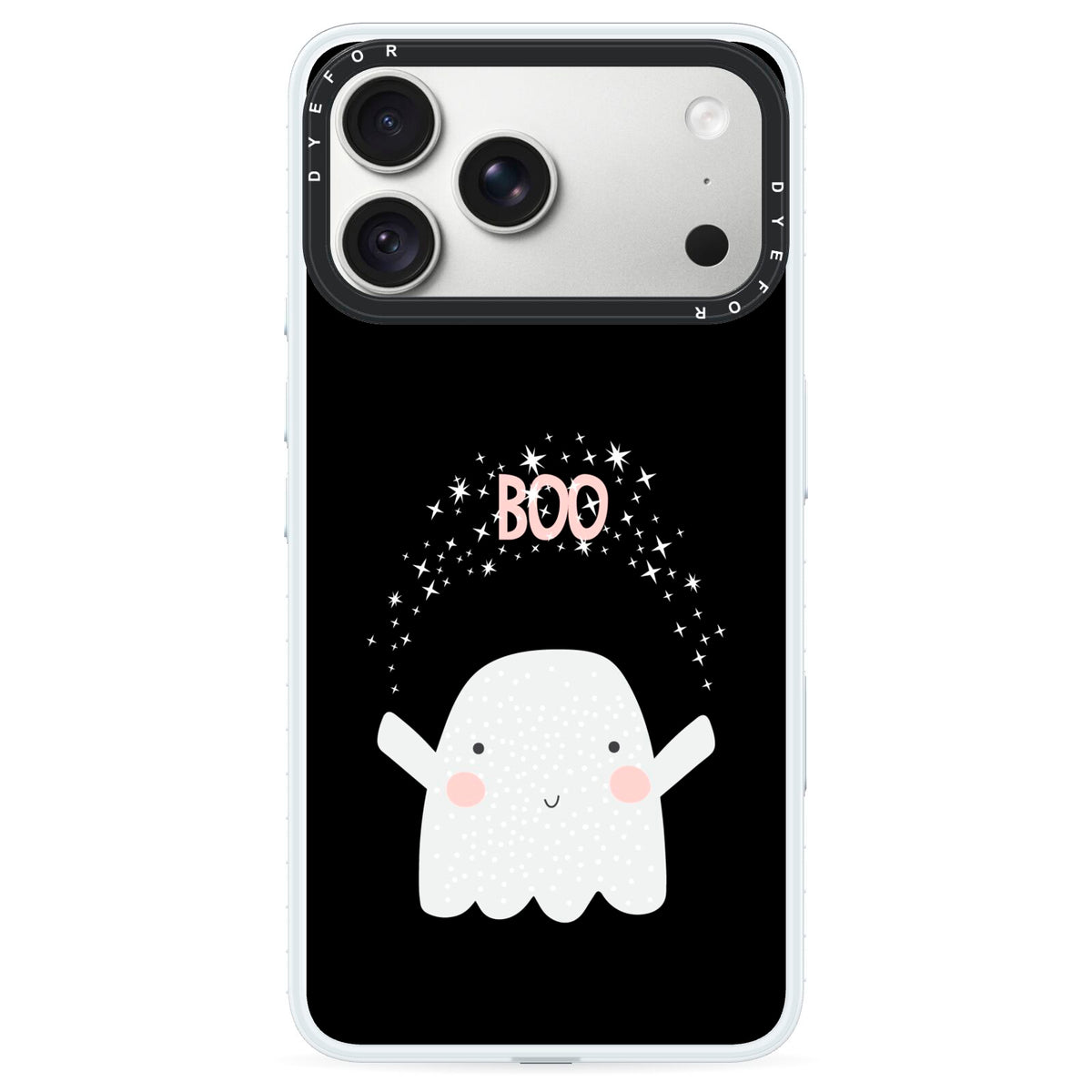 Magical Ghost iPhone 18 Pro Max Black Impact Pre order Case on Silver phone