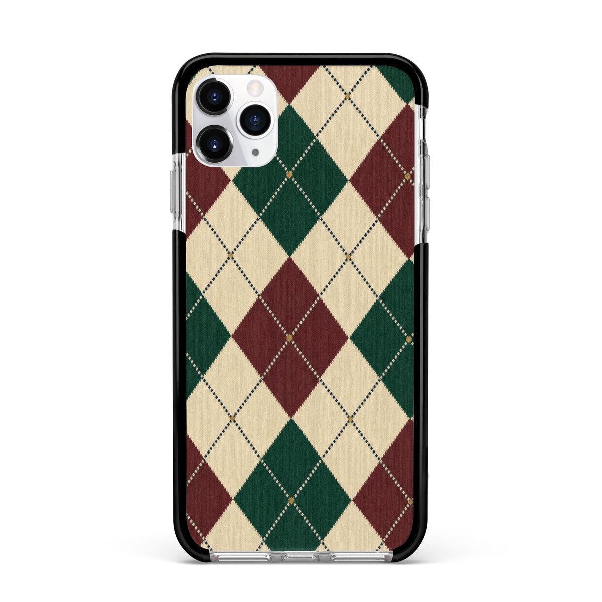 Manor House Argyle Apple iPhone 11 Pro Max in Silver with Black Impact Case