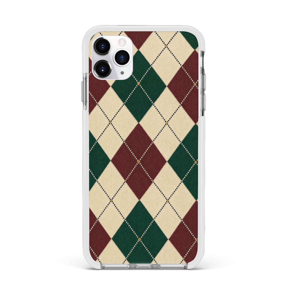 Manor House Argyle Apple iPhone 11 Pro Max in Silver with White Impact Case