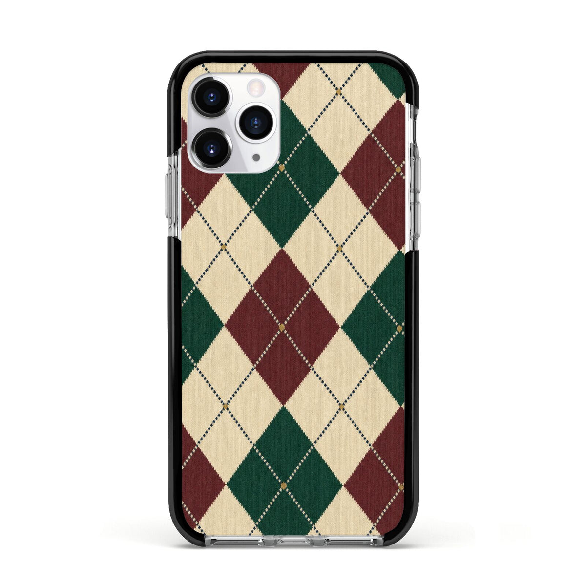 Manor House Argyle Apple iPhone 11 Pro in Silver with Black Impact Case