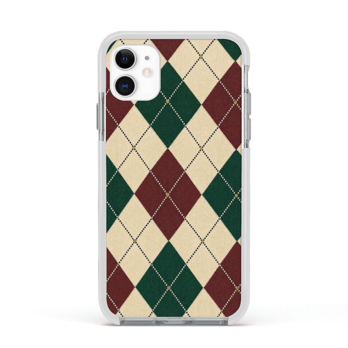 Manor House Argyle Apple iPhone 11 in White with White Impact Case