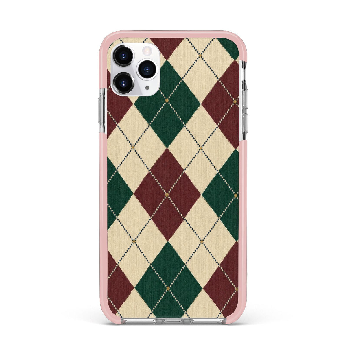Manor House Argyle iPhone 11 Pro Max Impact Pink Edge Case