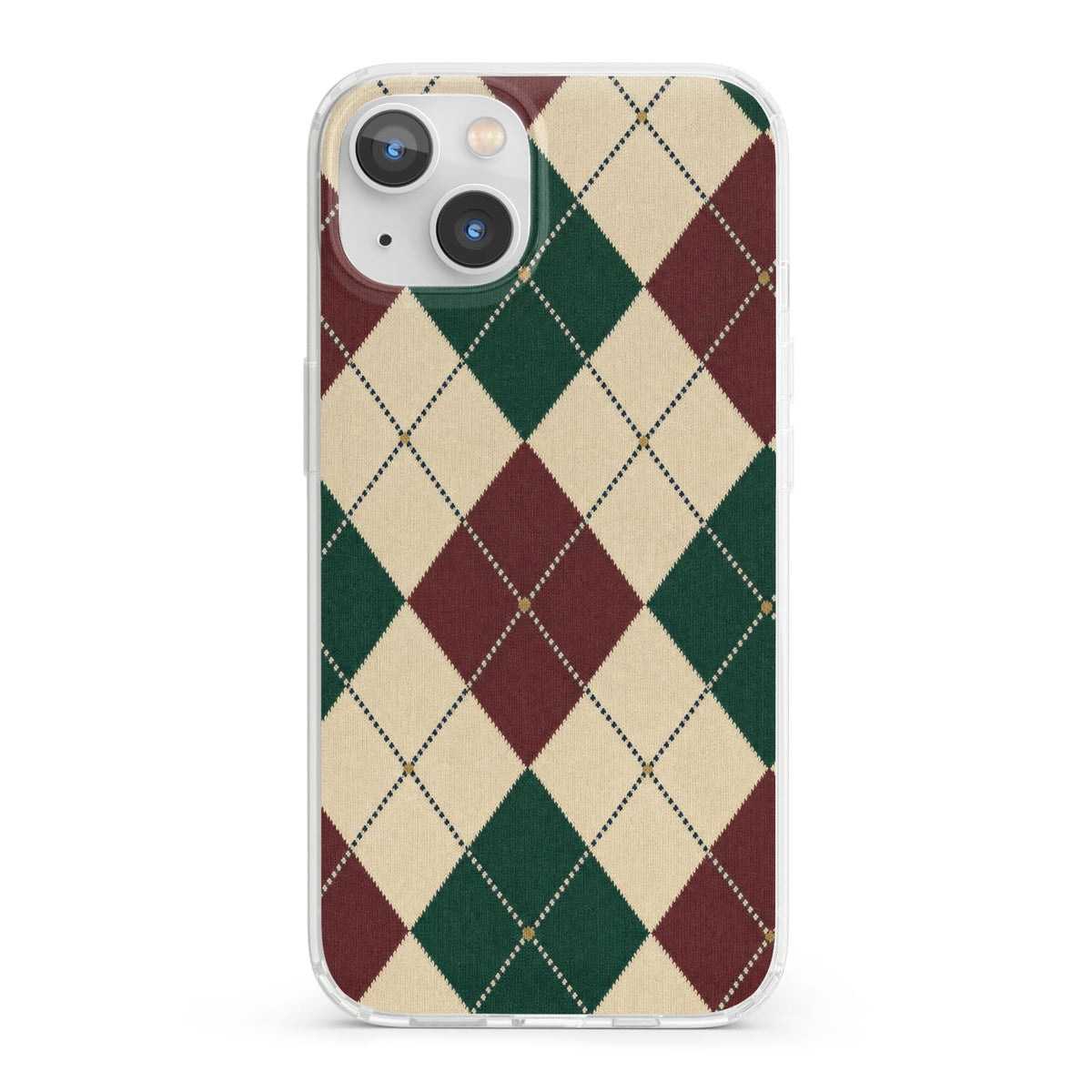 Manor House Argyle iPhone 13 Clear Bumper Case