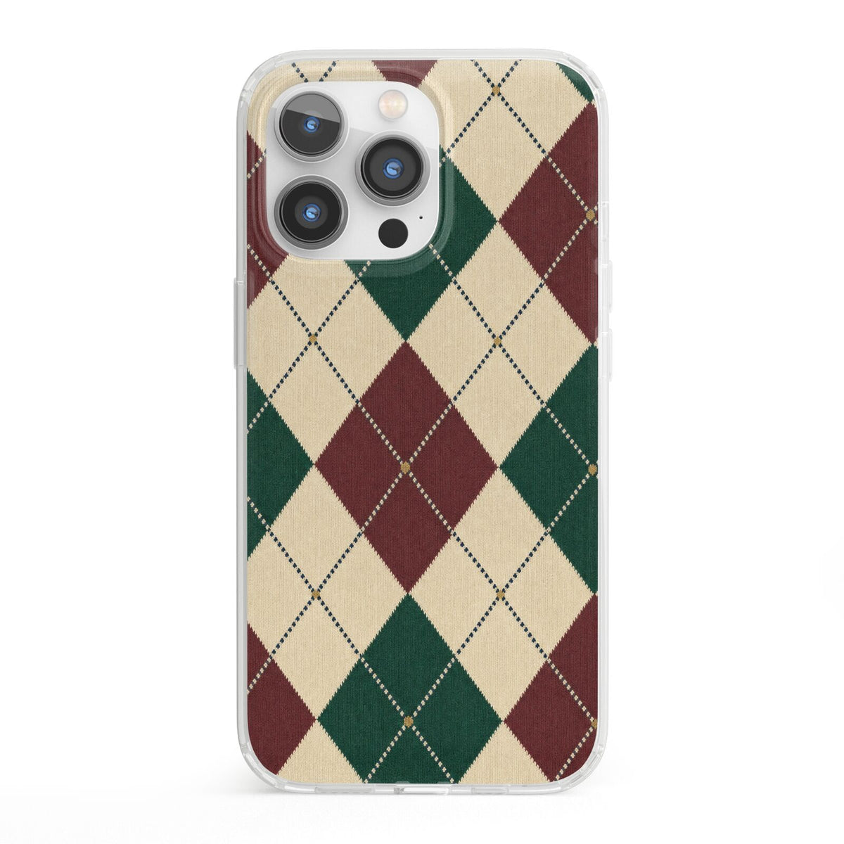 Manor House Argyle iPhone 13 Pro Clear Bumper Case