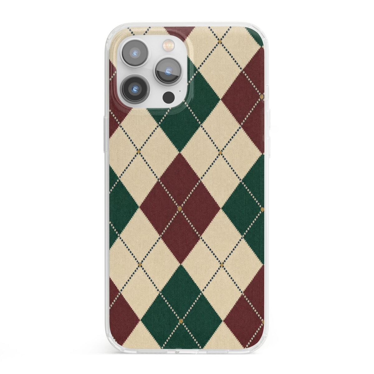 Manor House Argyle iPhone 13 Pro Max Clear Bumper Case