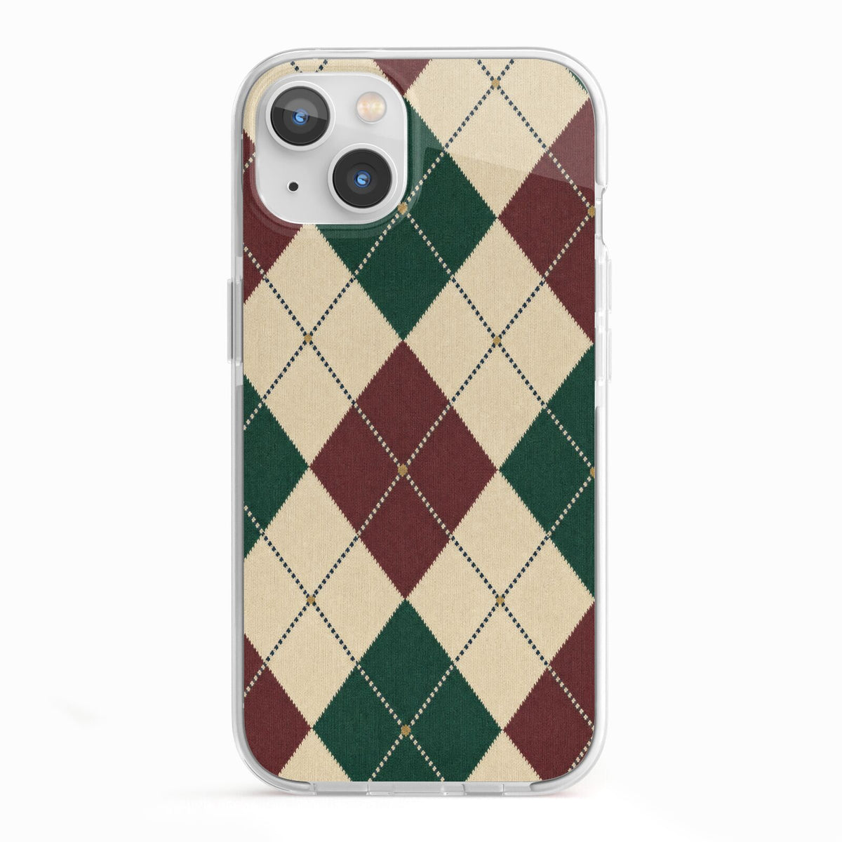 Manor House Argyle iPhone 13 TPU Impact Case with White Edges