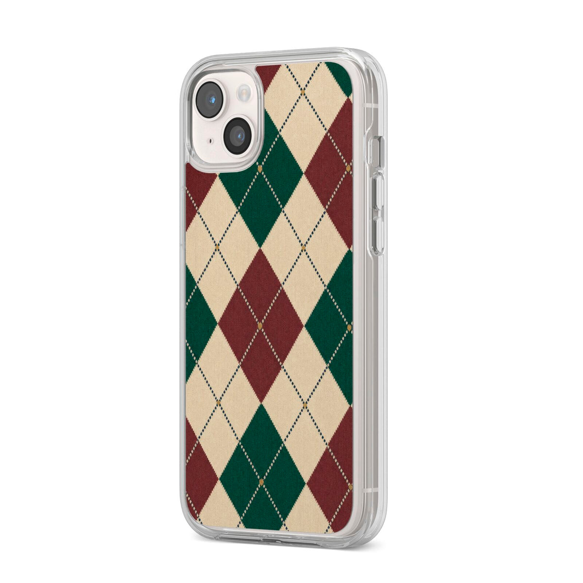 Manor House Argyle iPhone 14 Plus Clear Tough Case Starlight Angled Image