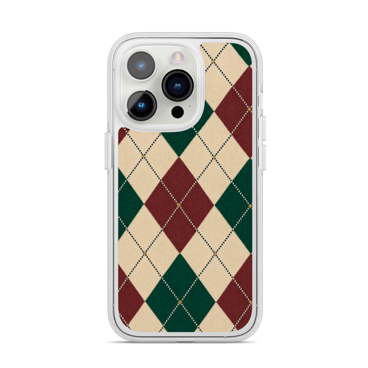 Manor House Argyle iPhone 14 Pro Clear Tough Case Silver