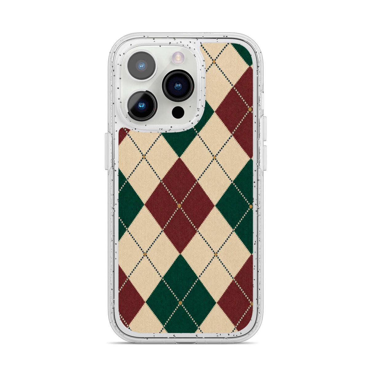 Manor House Argyle iPhone 14 Pro Glitter Tough Case Silver