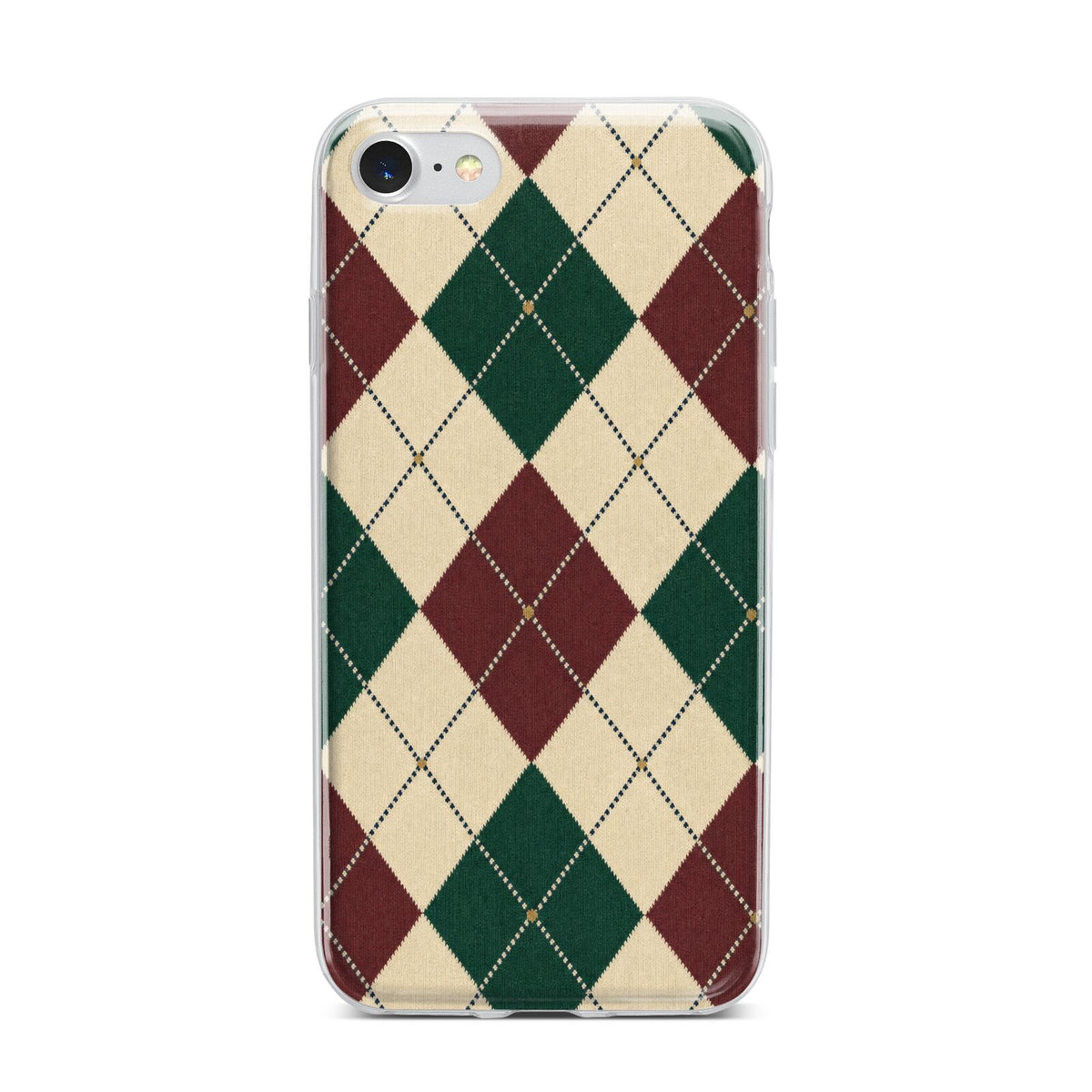 Manor House Argyle iPhone 7 Bumper Case on Silver iPhone