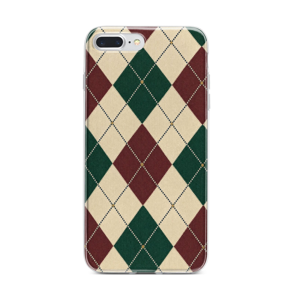 Manor House Argyle iPhone 7 Plus Bumper Case on Silver iPhone