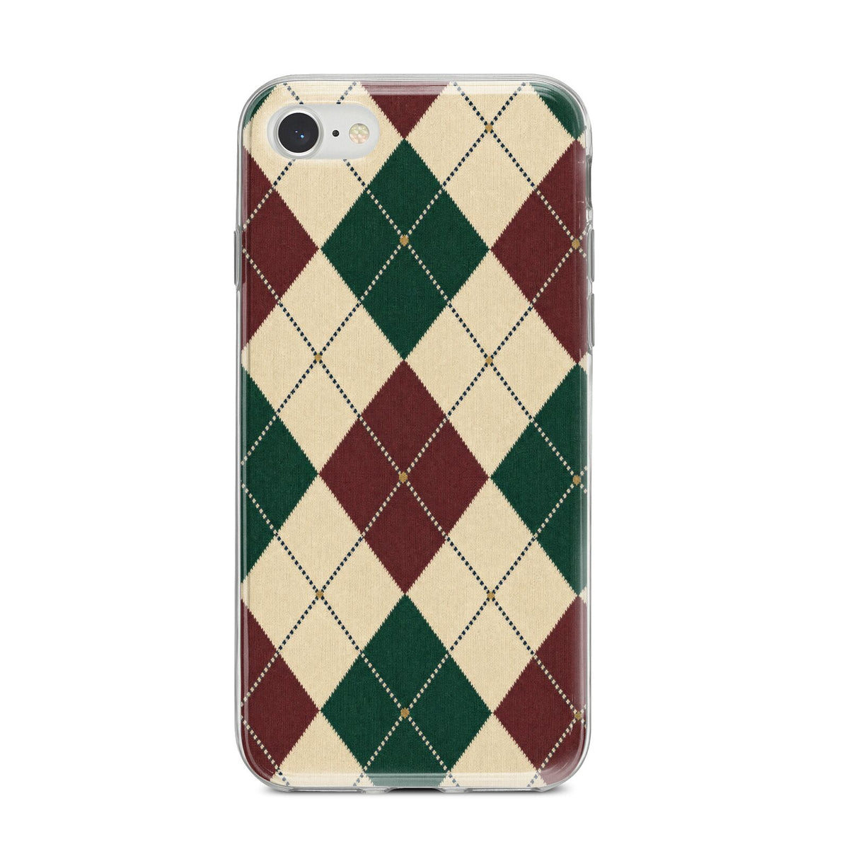 Manor House Argyle iPhone 8 Bumper Case on Silver iPhone