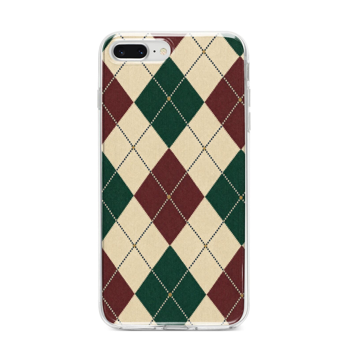 Manor House Argyle iPhone 8 Plus Bumper Case on Silver iPhone