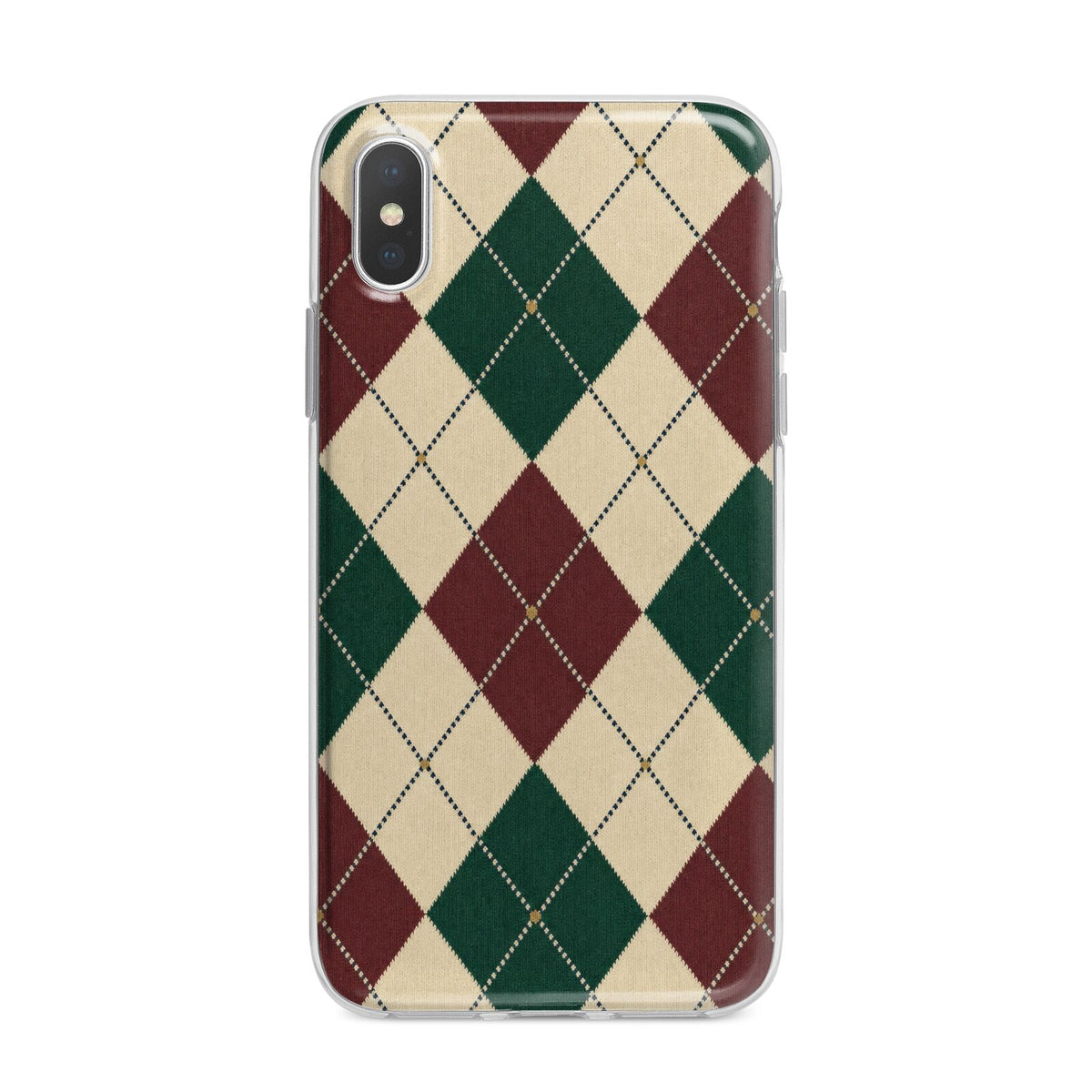 Manor House Argyle iPhone X Bumper Case on Silver iPhone Alternative Image 1