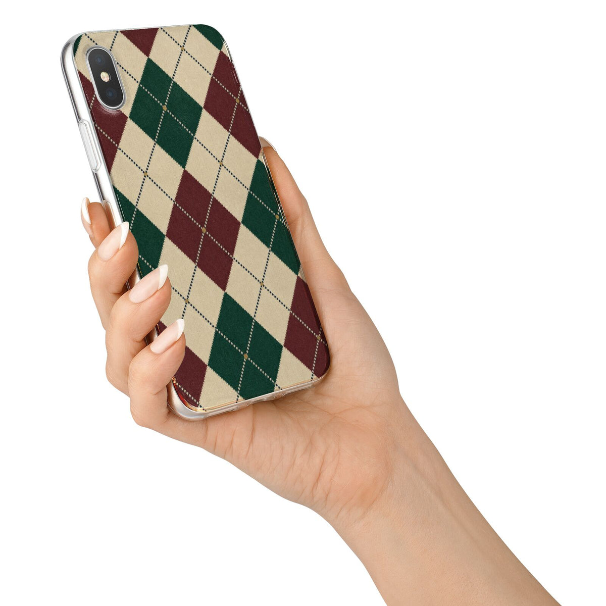 Manor House Argyle iPhone X Bumper Case on Silver iPhone Alternative Image 2