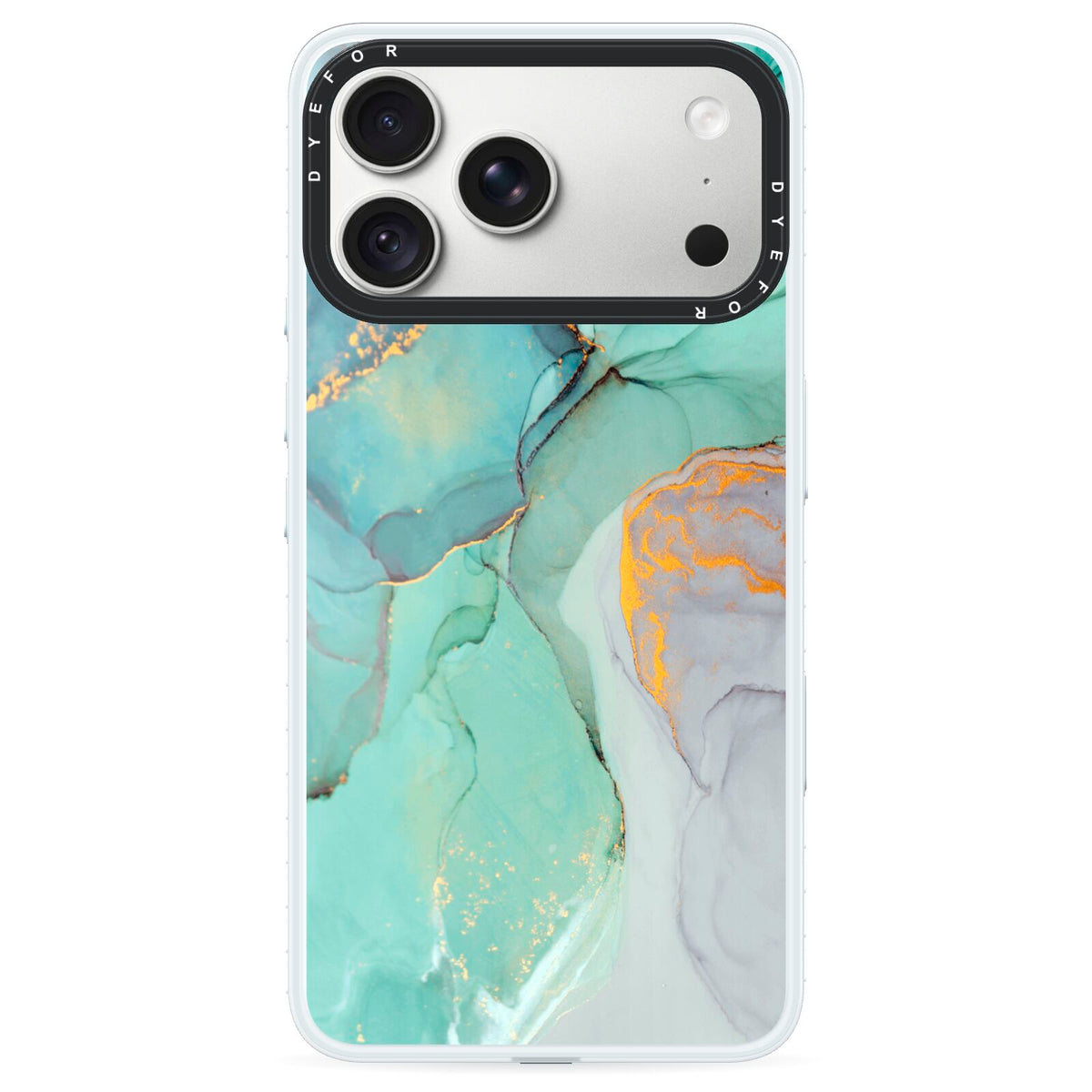 Marble Pattern iPhone 18 Pro Max Black Impact Pre order Case on Silver phone