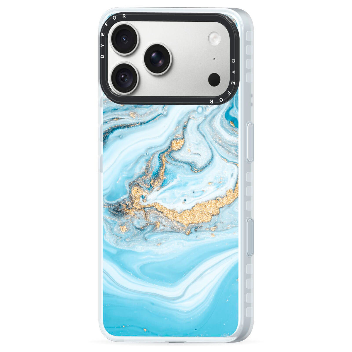Marble iPhone 18 Pro Black Impact Pre order Case Side Angle on Silver phone