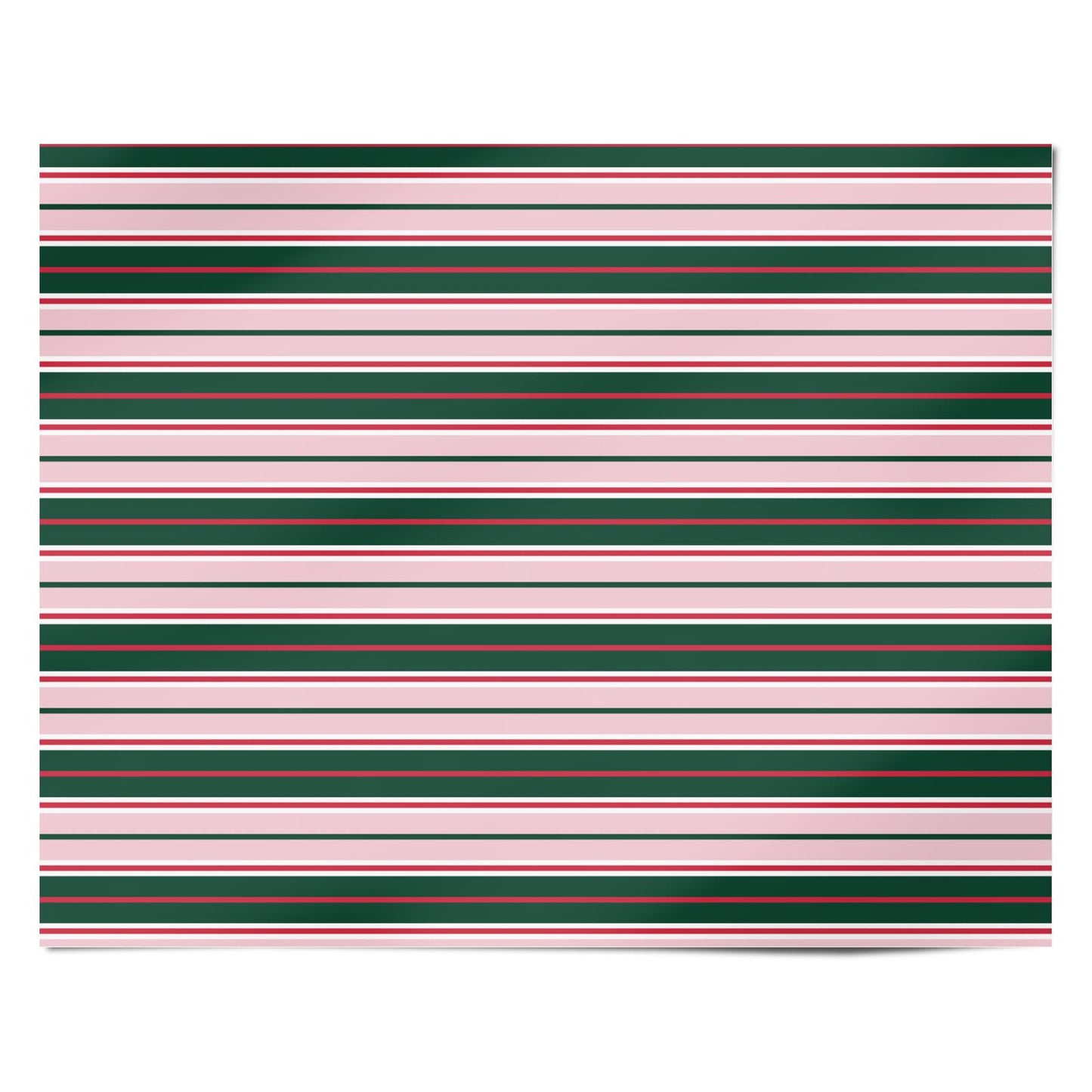 Merry Evergreen Stripe Personalised Wrapping Paper Alternative