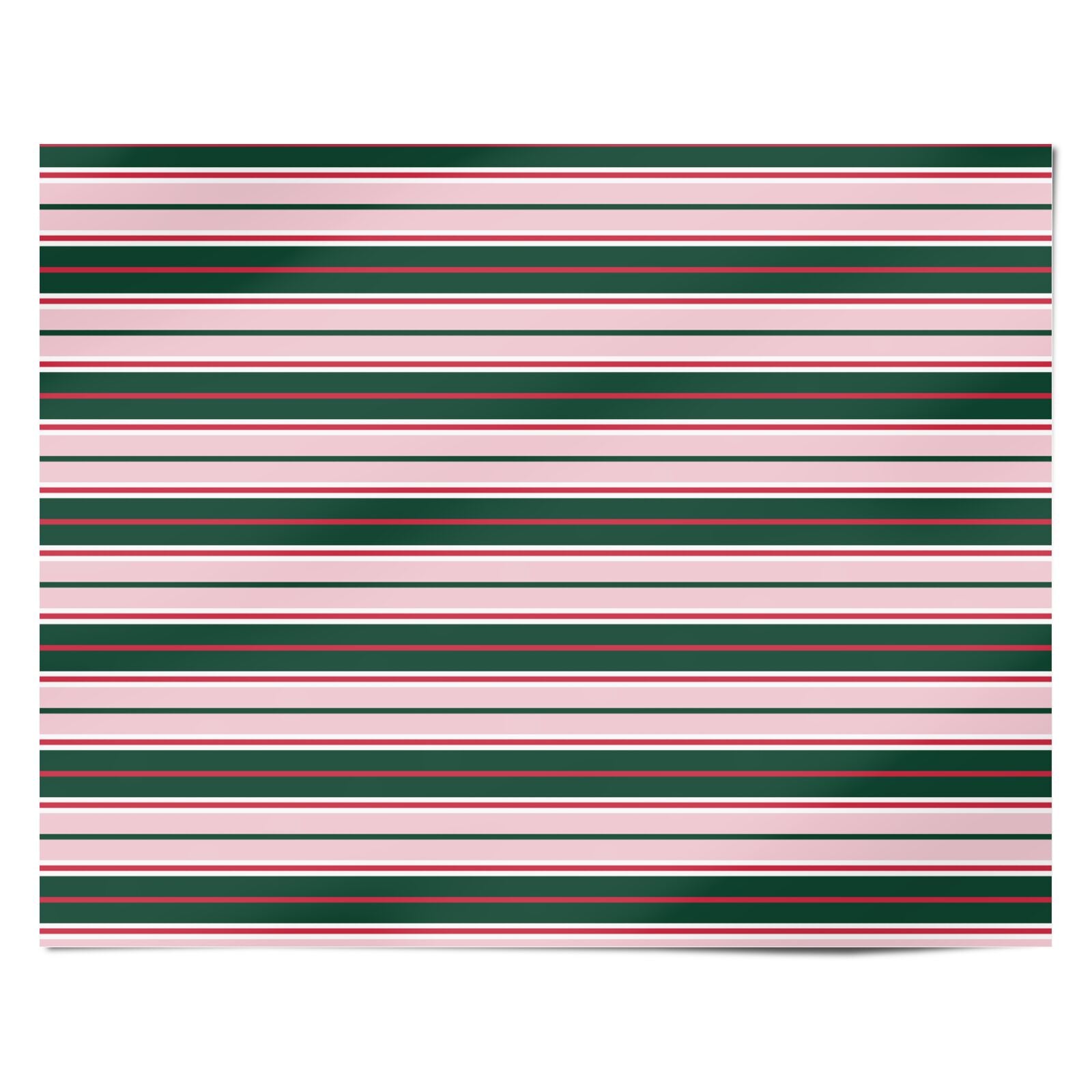 Merry Evergreen Stripe Personalised Wrapping Paper Alternative