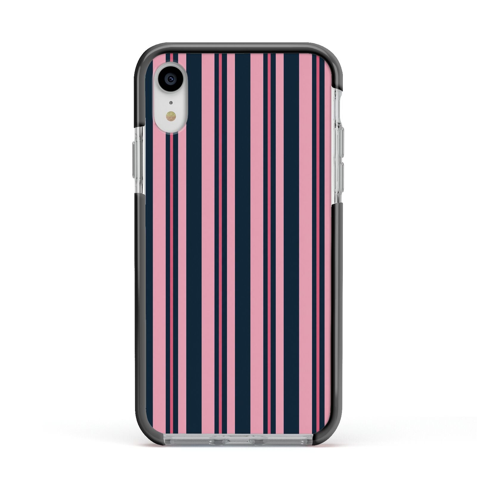 Midnight Candy Apple iPhone XR Impact Case Black Edge on Silver Phone