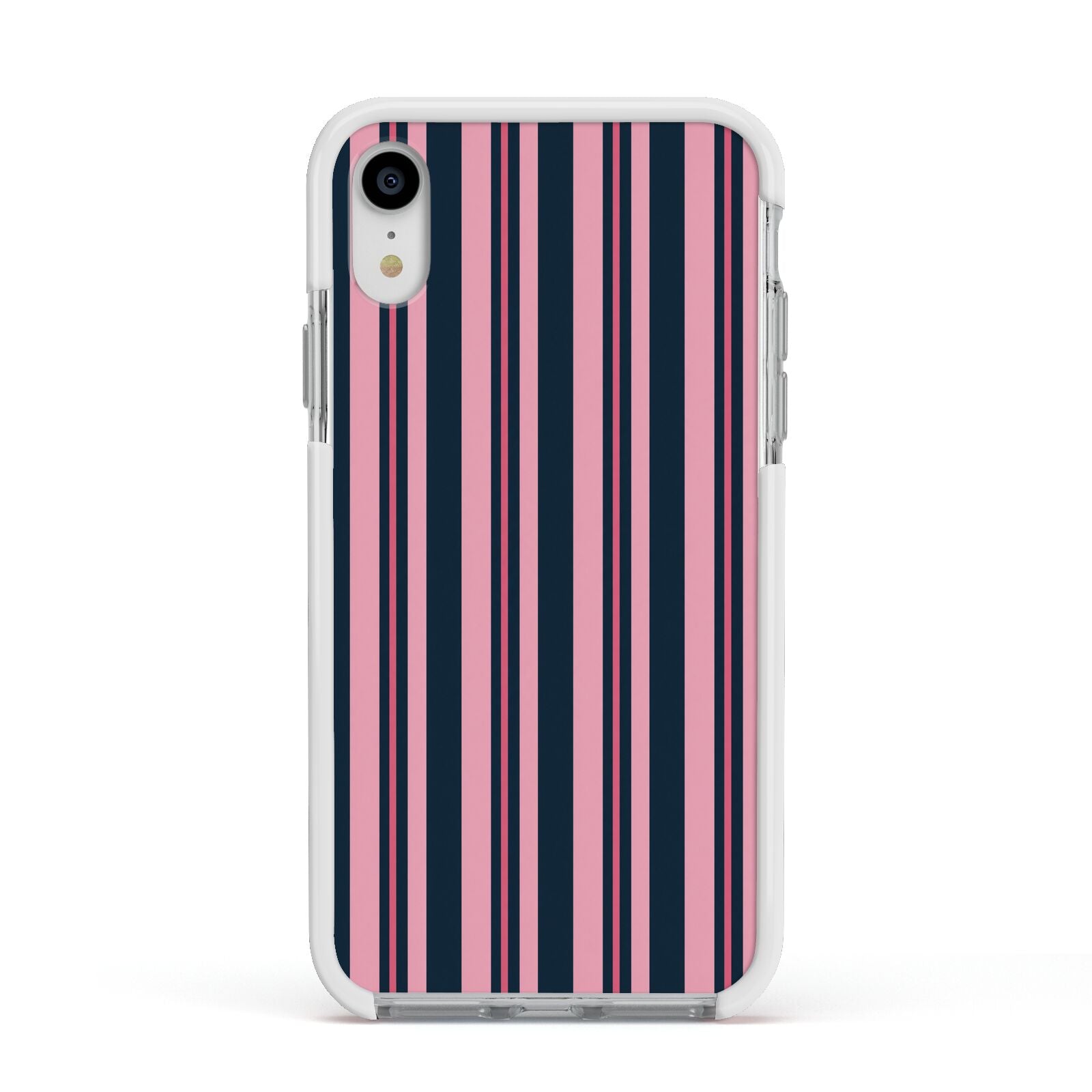 Midnight Candy Apple iPhone XR Impact Case White Edge on Silver Phone
