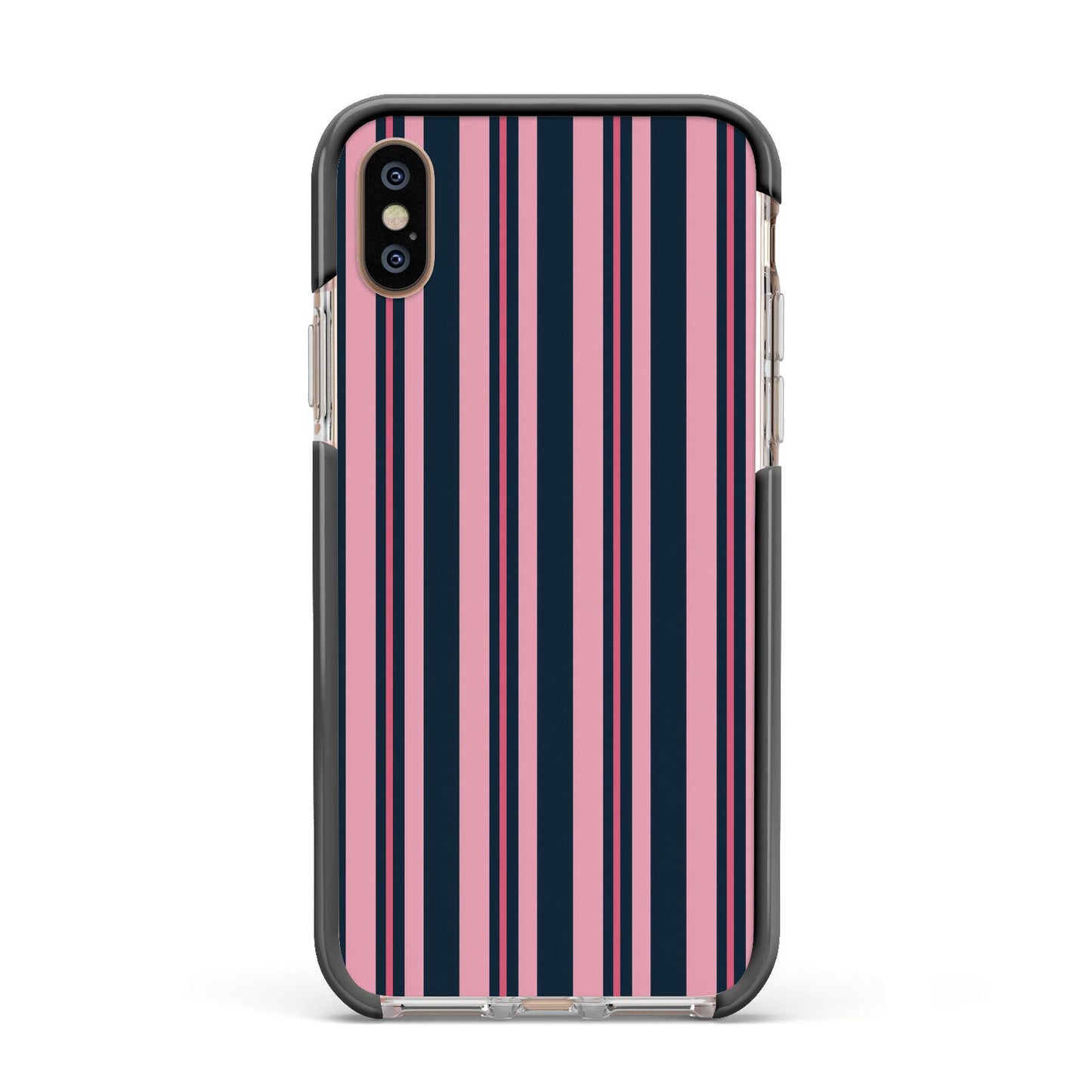 Midnight Candy Apple iPhone Xs Impact Case Black Edge on Gold Phone