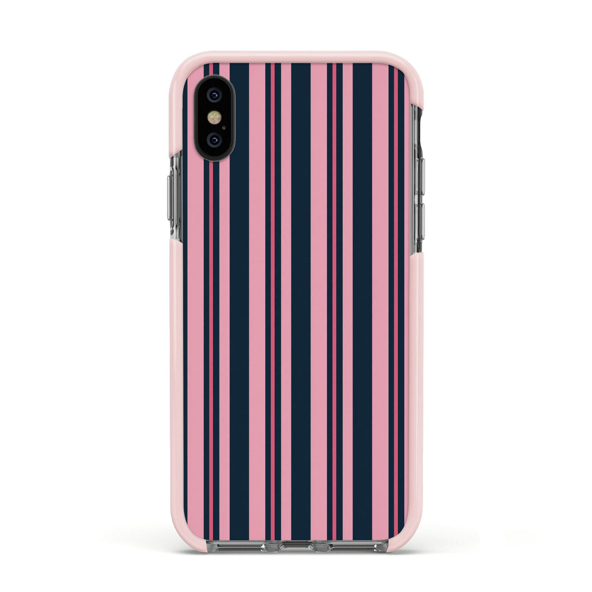 Midnight Candy Apple iPhone Xs Impact Case Pink Edge on Black Phone