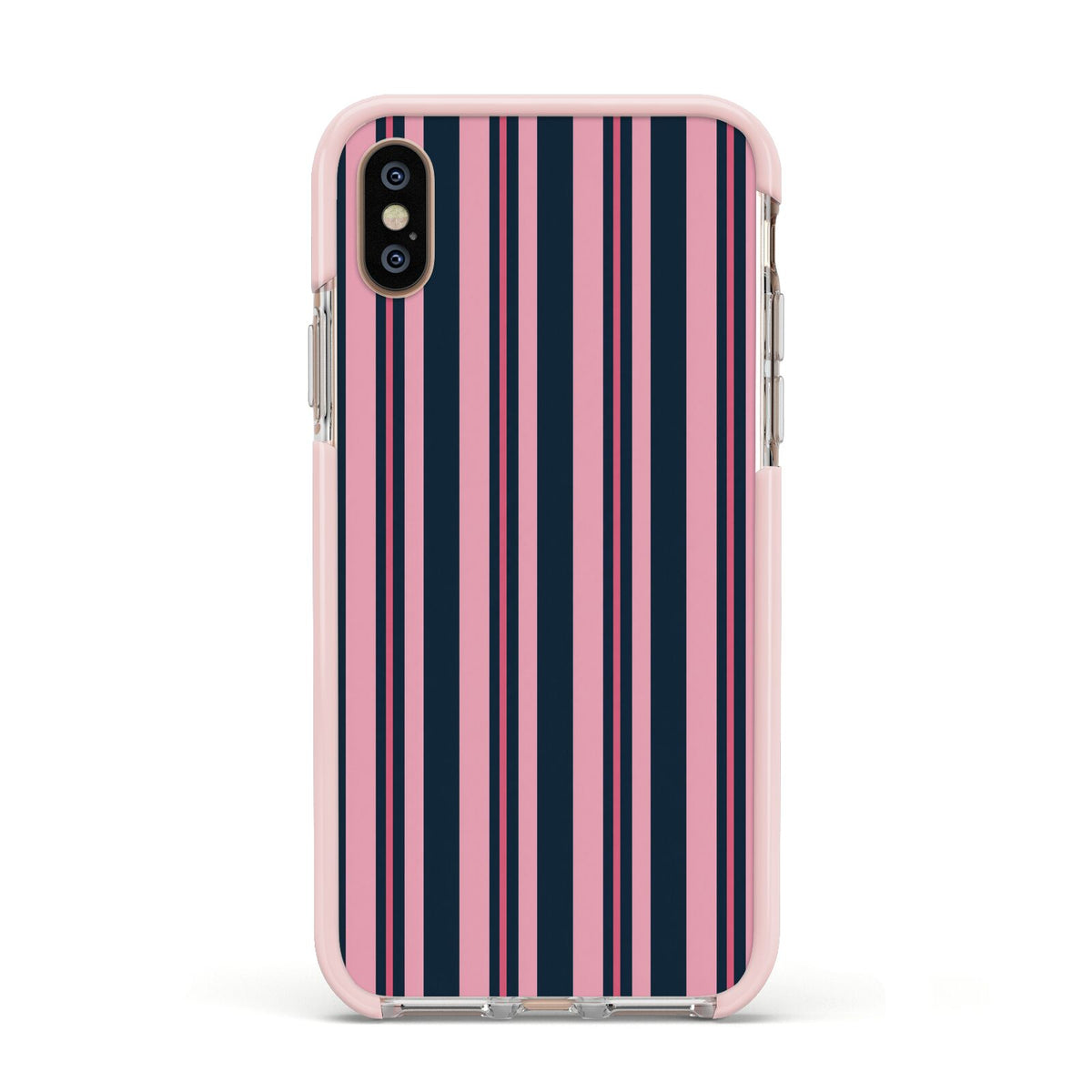 Midnight Candy Apple iPhone Xs Impact Case Pink Edge on Gold Phone