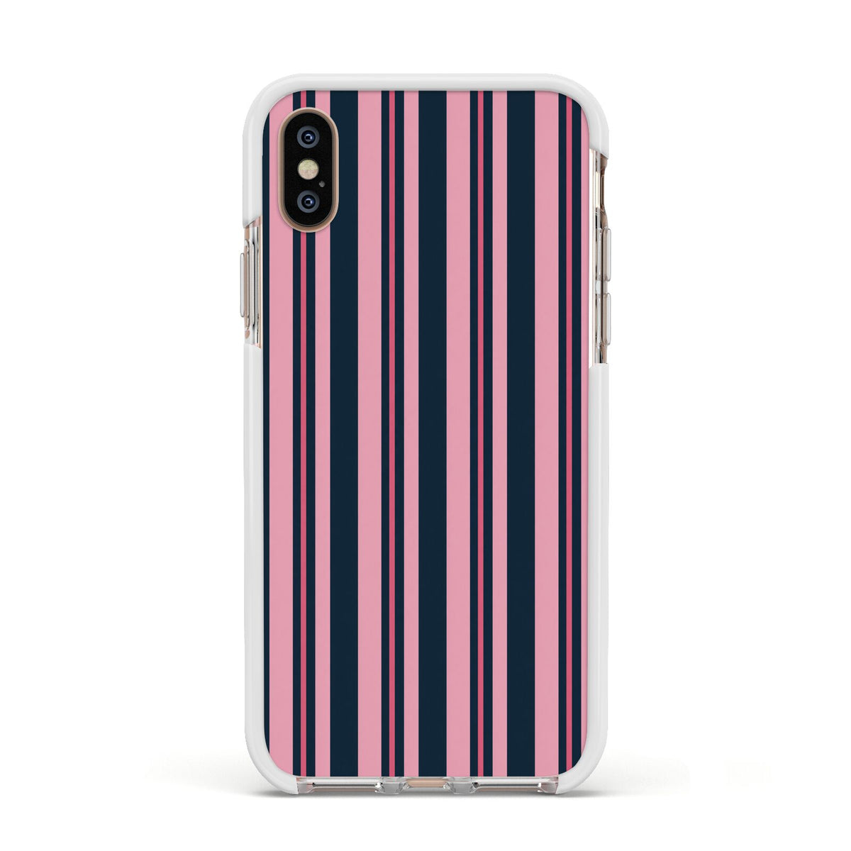 Midnight Candy Apple iPhone Xs Impact Case White Edge on Gold Phone