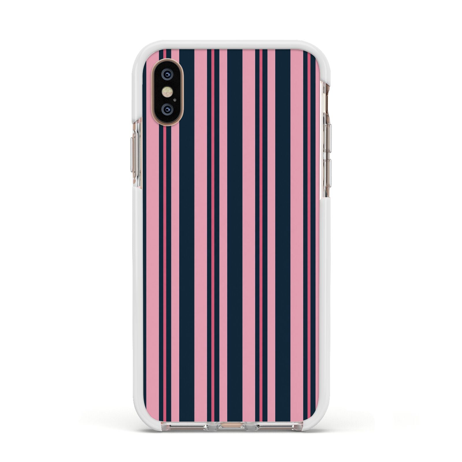 Midnight Candy Apple iPhone Xs Impact Case White Edge on Gold Phone