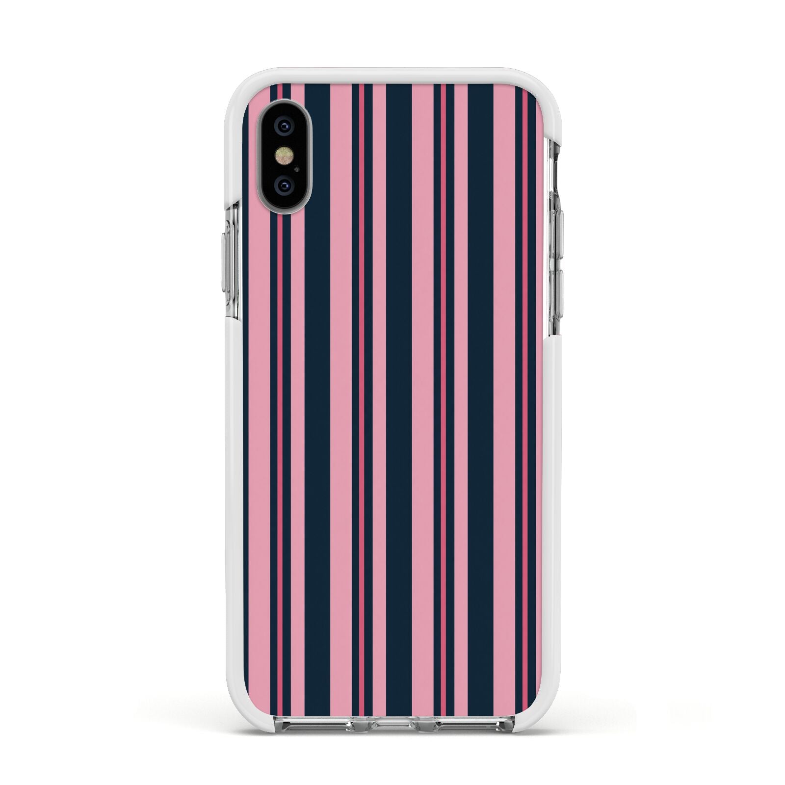 Midnight Candy Apple iPhone Xs Impact Case White Edge on Silver Phone