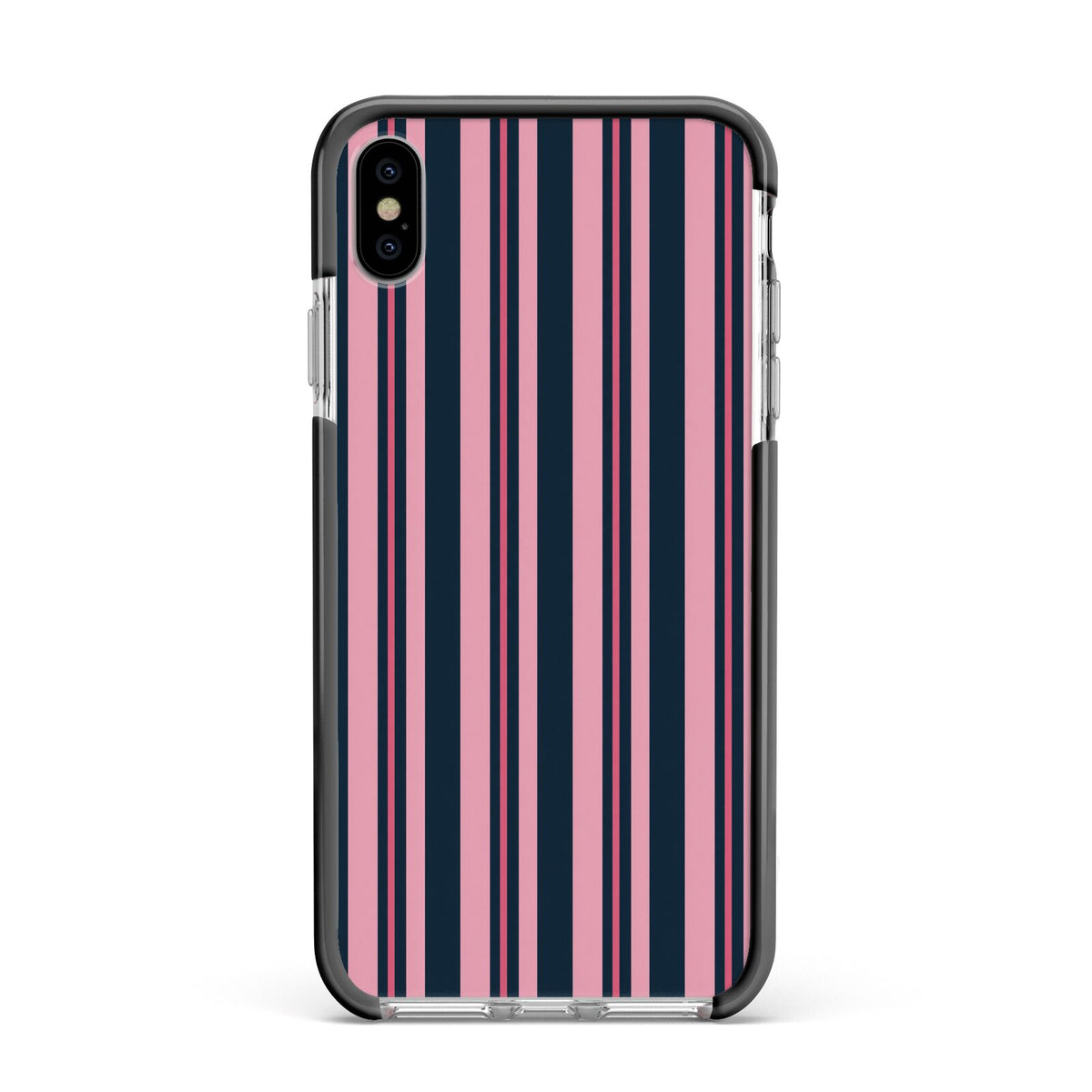 Midnight Candy Apple iPhone Xs Max Impact Case Black Edge on Silver Phone