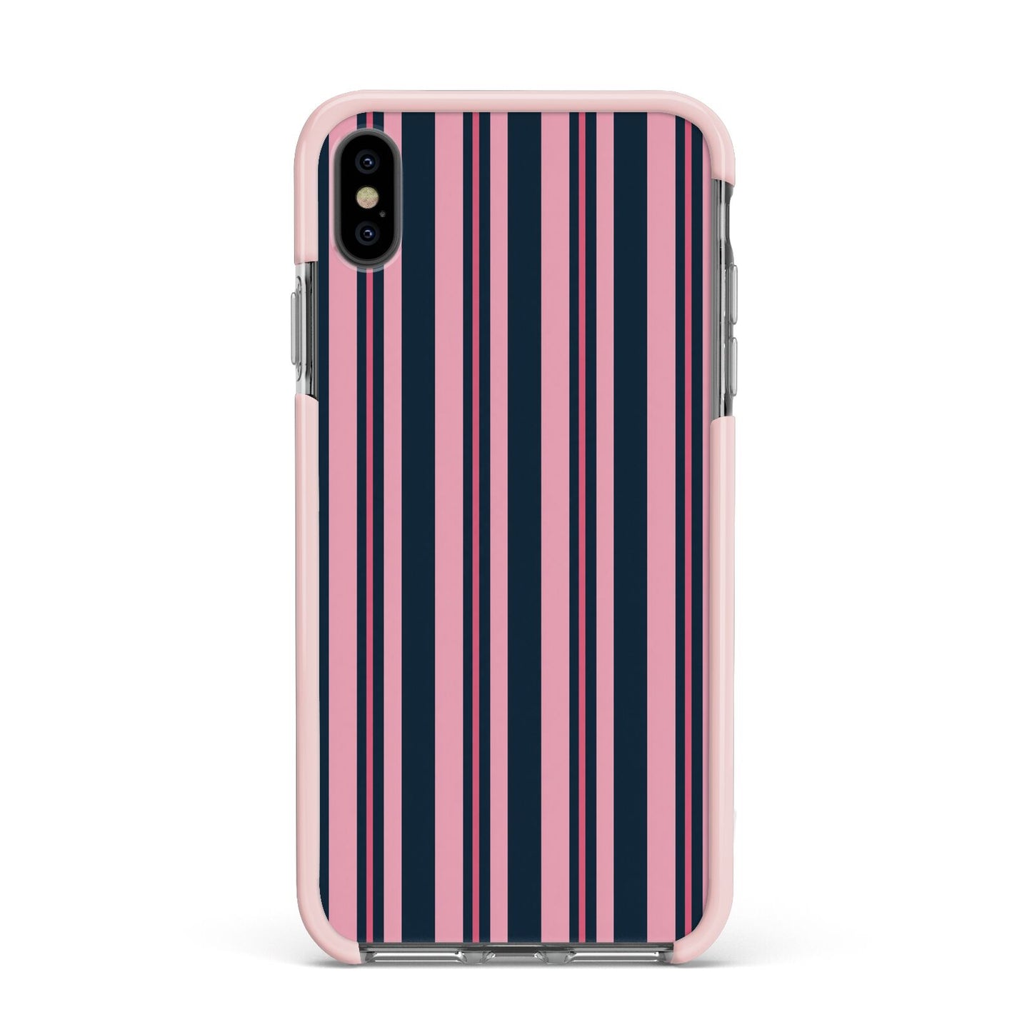 Midnight Candy Apple iPhone Xs Max Impact Case Pink Edge on Black Phone