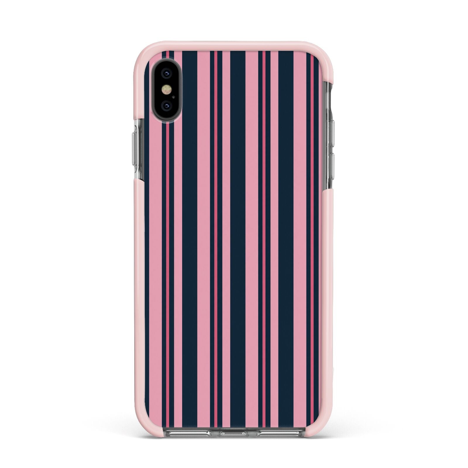 Midnight Candy Apple iPhone Xs Max Impact Case Pink Edge on Black Phone