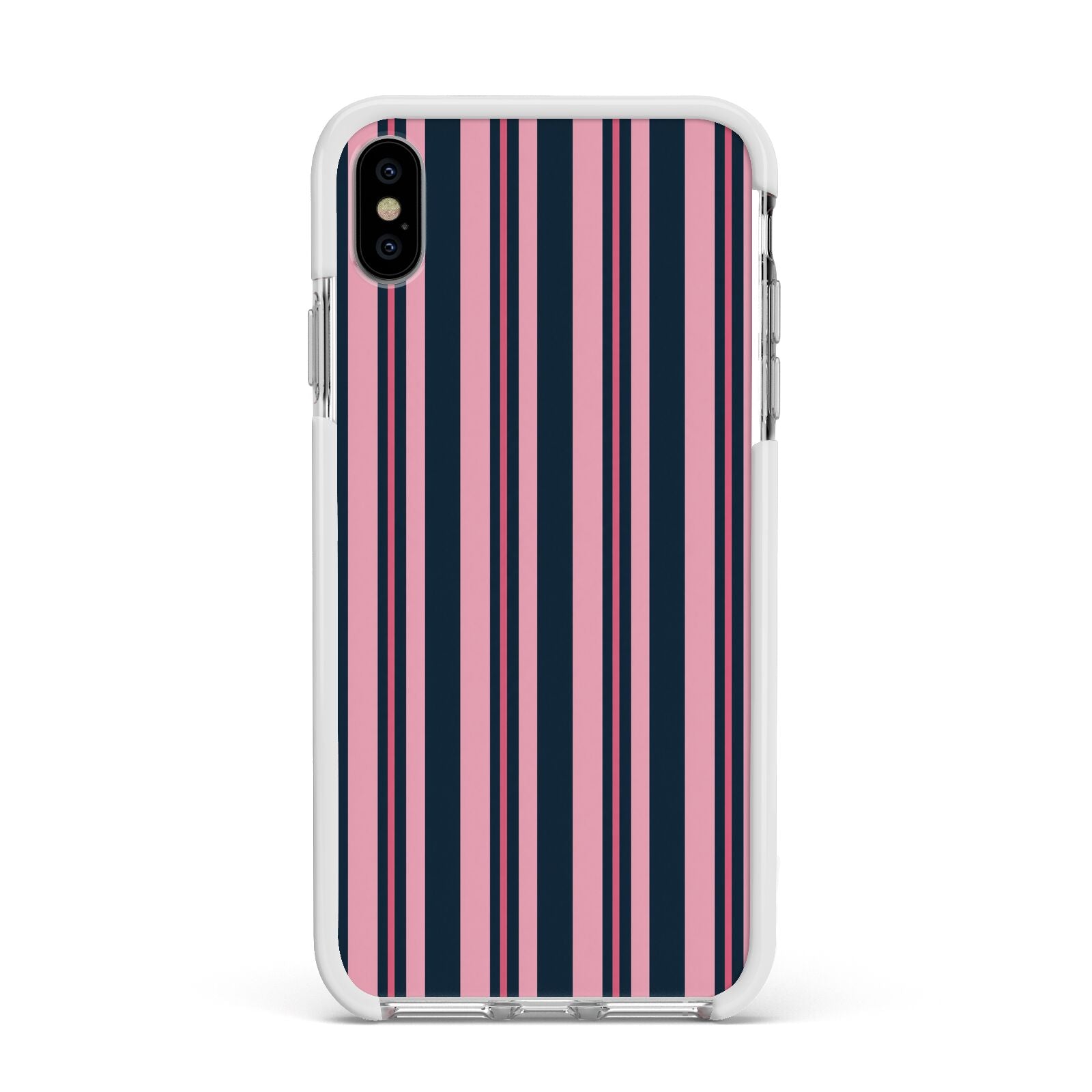 Midnight Candy Apple iPhone Xs Max Impact Case White Edge on Silver Phone