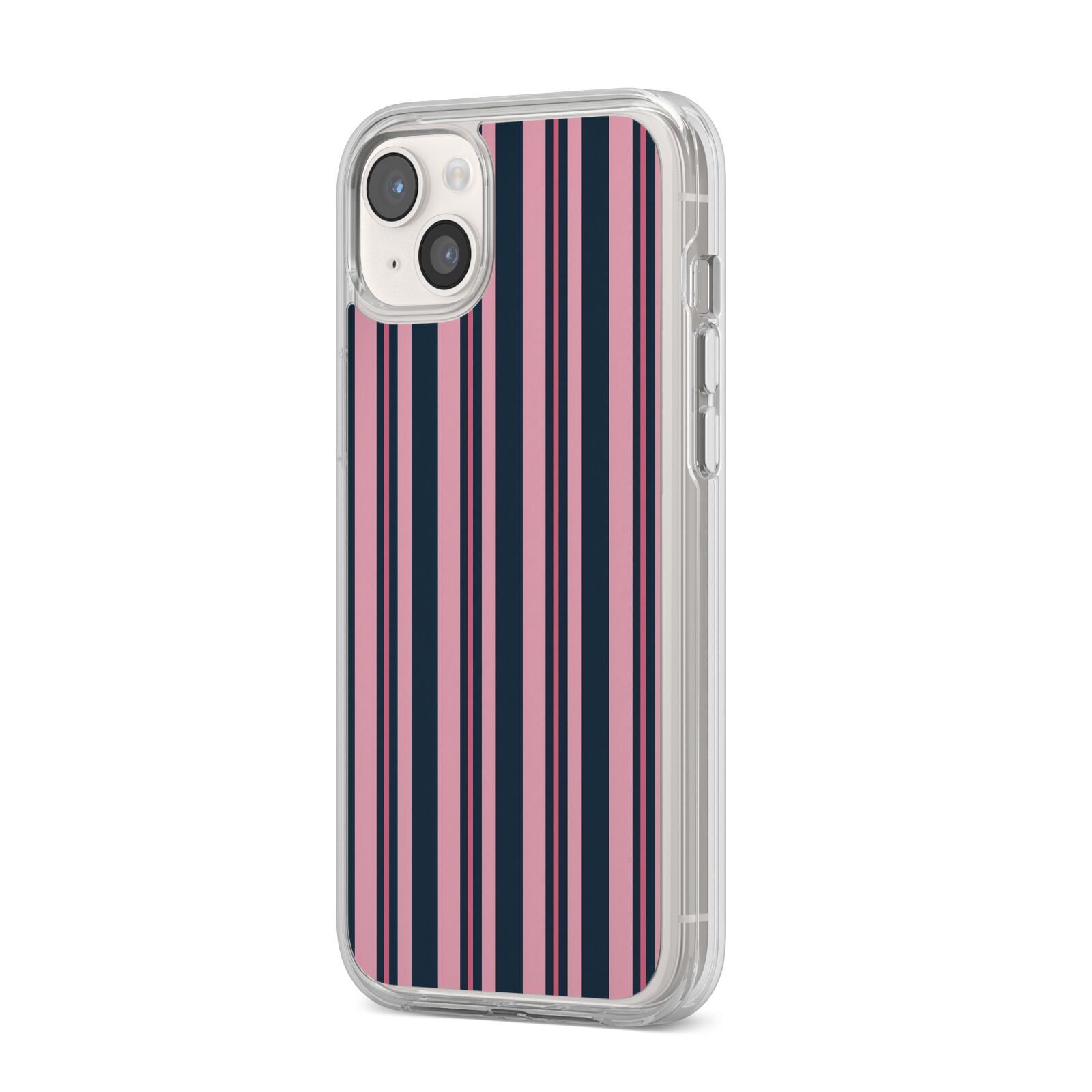 Midnight Candy iPhone 14 Plus Clear Tough Case Starlight Angled Image