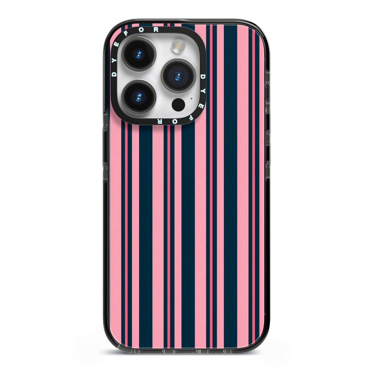 Midnight Candy iPhone 14 Pro Black Impact Case on Silver phone