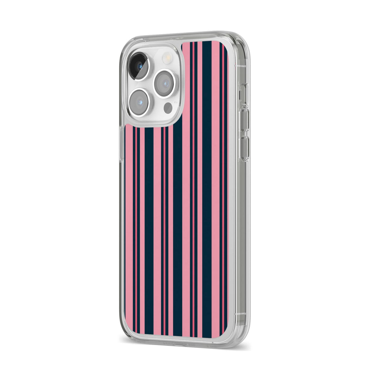 Midnight Candy iPhone 14 Pro Max Clear Tough Case Silver Angled Image