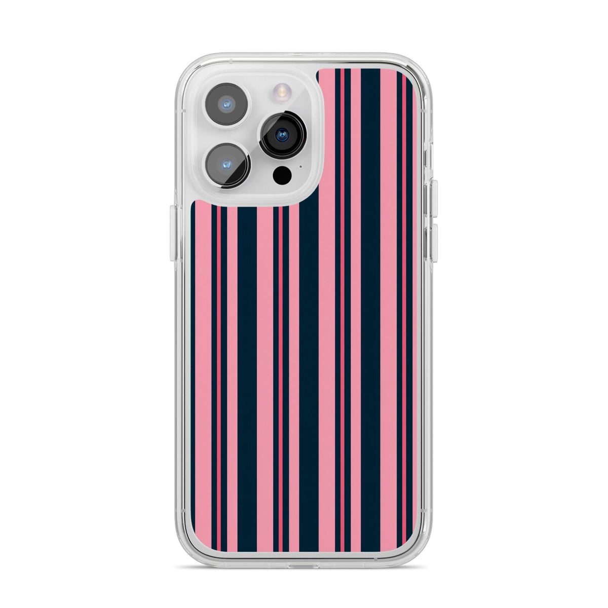Midnight Candy iPhone 14 Pro Max Clear Tough Case Silver