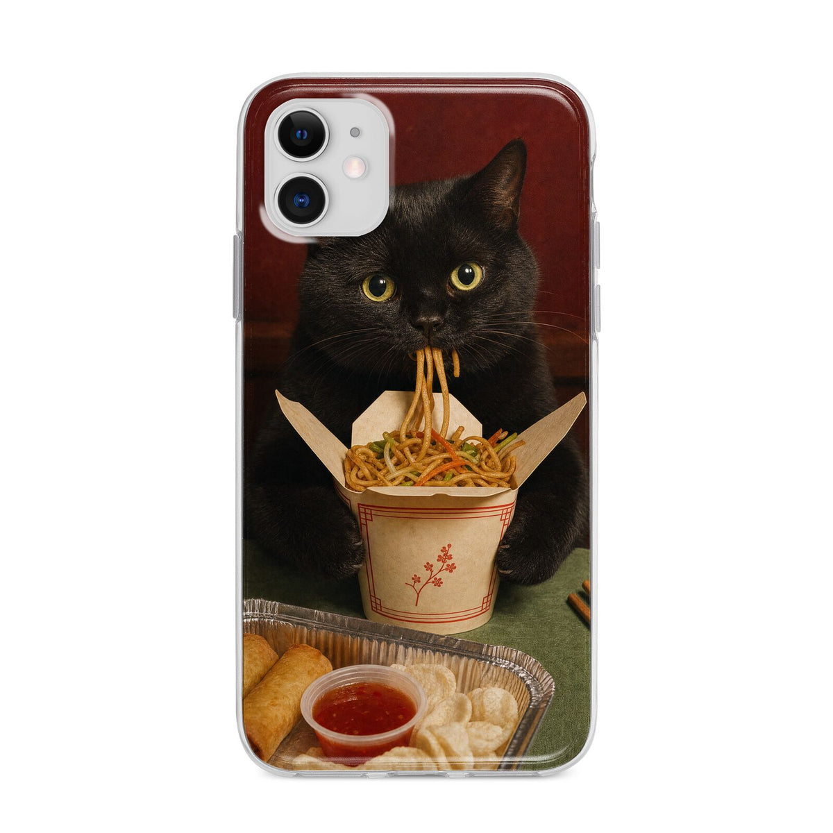 Midnight Chow Mein Apple iPhone 11 in White with Bumper Case