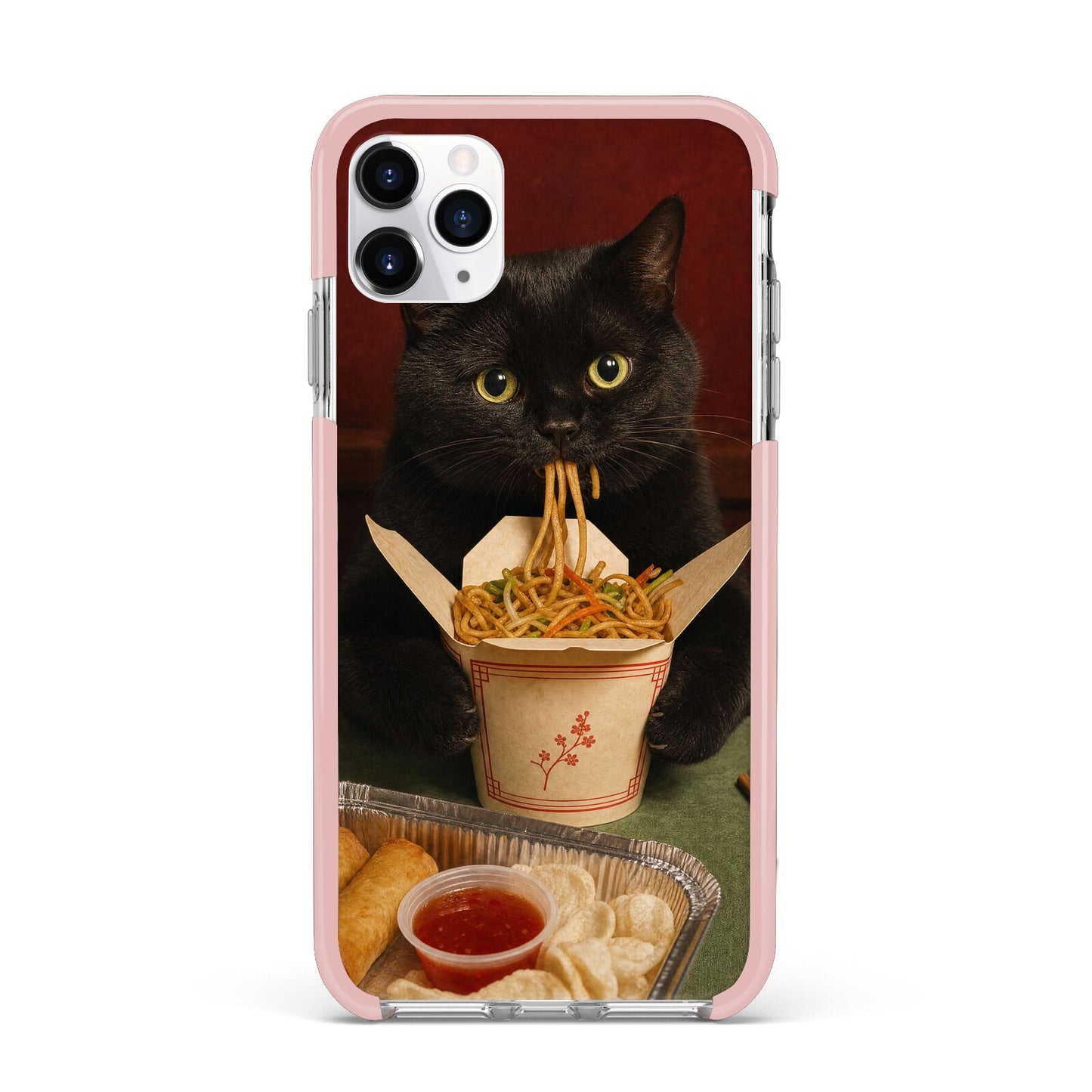 Midnight Chow Mein iPhone 11 Pro Max Impact Pink Edge Case