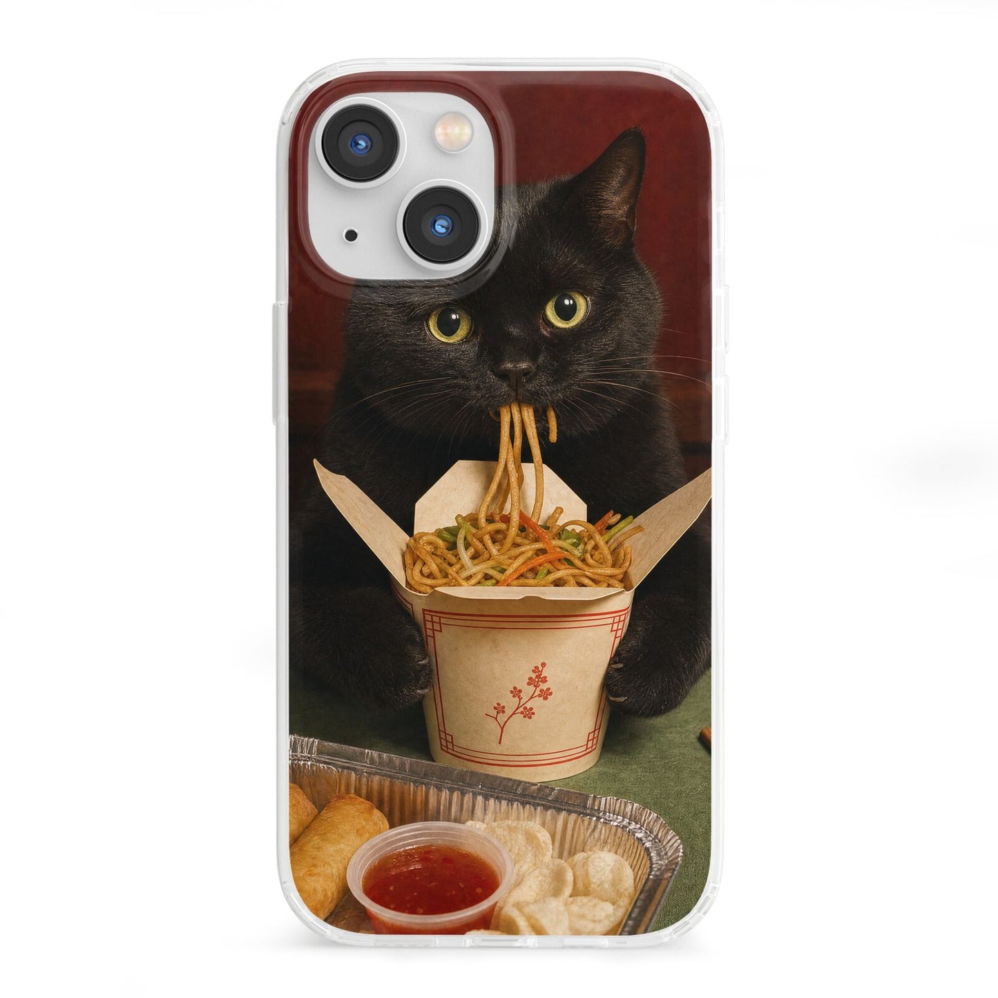 Midnight Chow Mein iPhone 13 Mini Clear Bumper Case