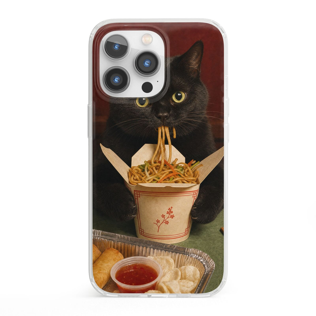 Midnight Chow Mein iPhone 13 Pro Clear Bumper Case