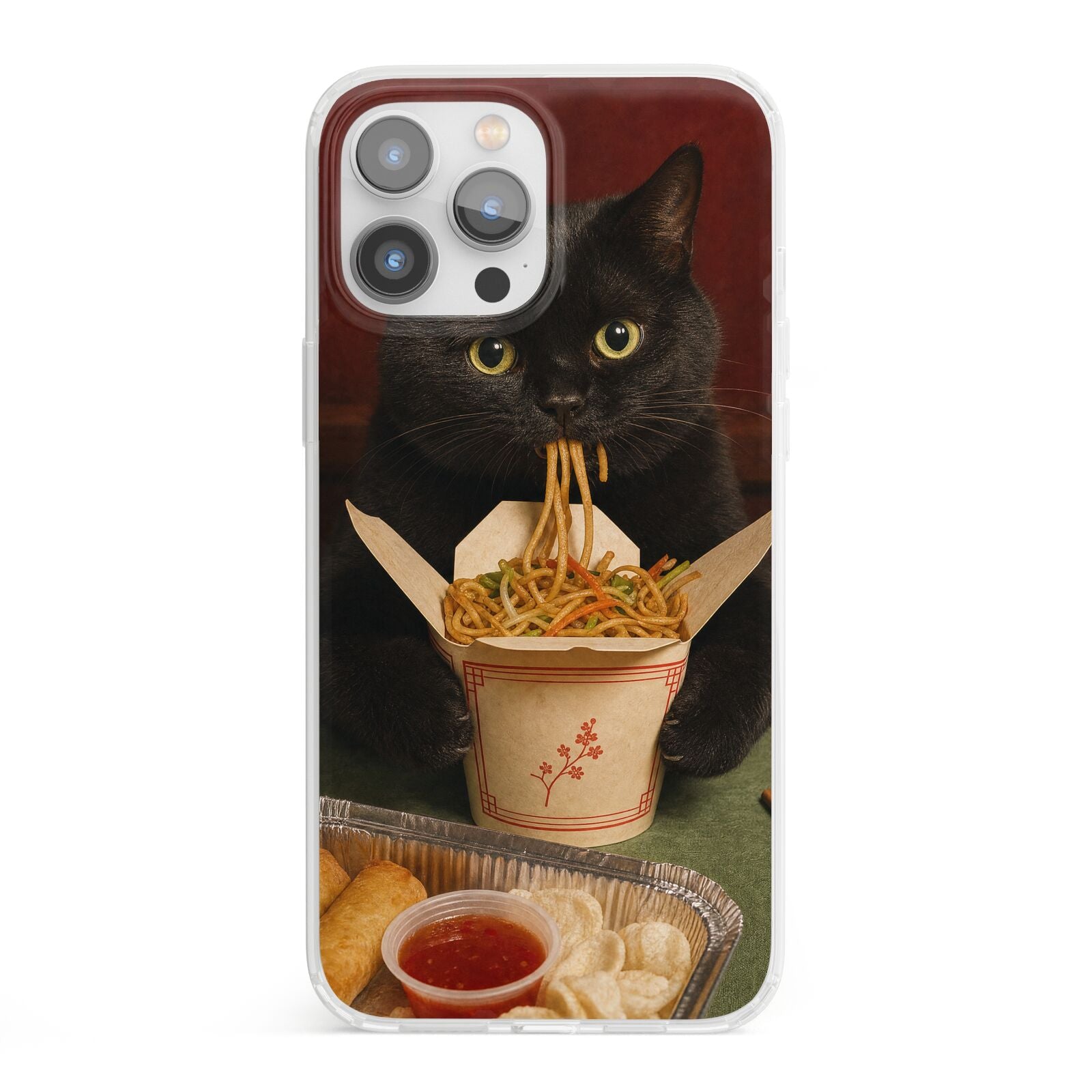 Midnight Chow Mein iPhone 13 Pro Max Clear Bumper Case