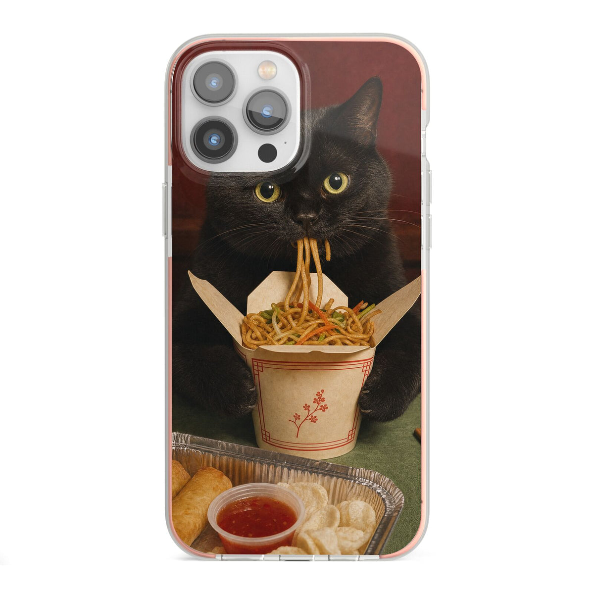 Midnight Chow Mein iPhone 13 Pro Max TPU Impact Case with Pink Edges