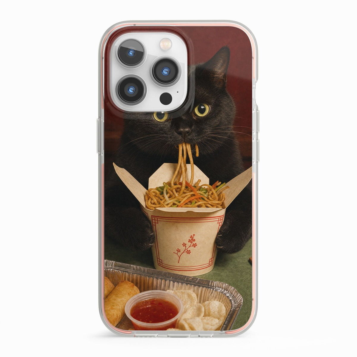 Midnight Chow Mein iPhone 13 Pro TPU Impact Case with Pink Edges