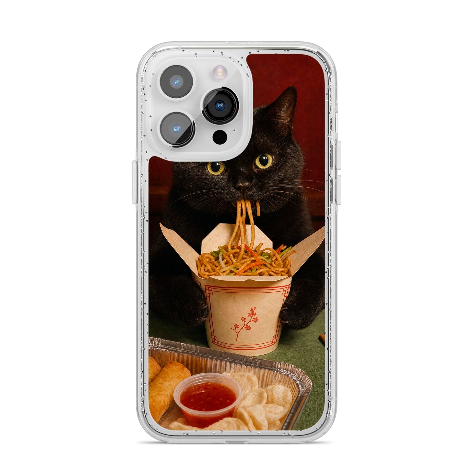 Midnight Chow Mein iPhone 14 Pro Max Glitter Tough Case Silver
